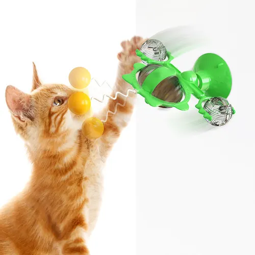 Cat Pinwheel Toy Sucker Leaking Ball Green - Shop at LoveMi