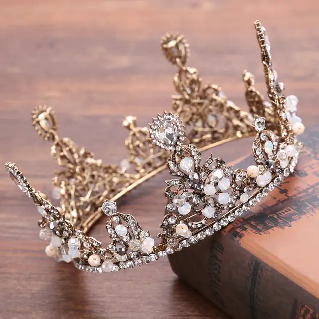 Wedding Accessories Rhinestone Alloy Retro Headband Wedding Jewelry Crown Gold - Shop at LoveMi