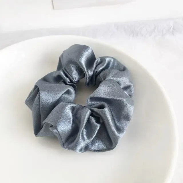 French Vintage Satin Large Intestine Hair Tie Satin Ash - Shop at LoveMi