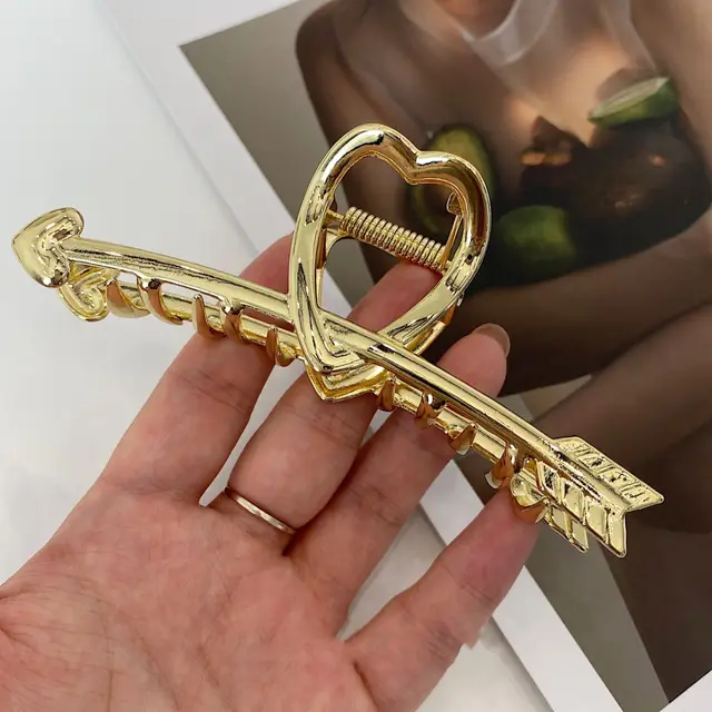 The New One Arrow Through The Heart Metal Gripping Headgear Gold - Shop at LoveMi