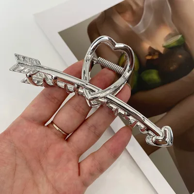 The New One Arrow Through The Heart Metal Gripping Headgear Silver - Shop at LoveMi