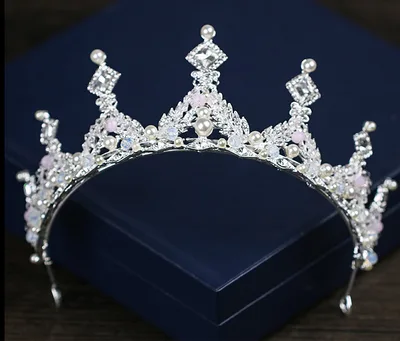 Alloy Pearl Diamond Bridal Crown Jewelry Silver - Shop at LoveMi