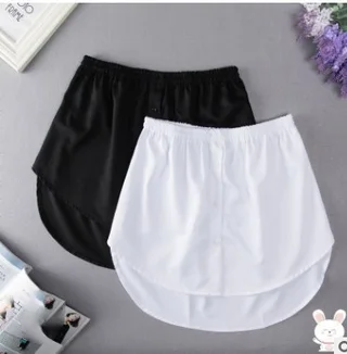 Women All-match Shirts Sweaters And Fake Skirts - Black And White