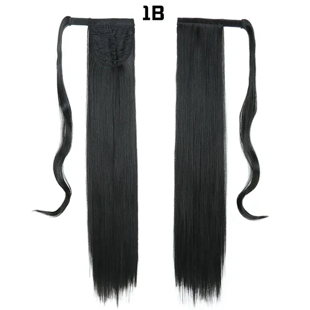 European And American Long Straight Hair Velcro Ponytail Q - Shop at LoveMi