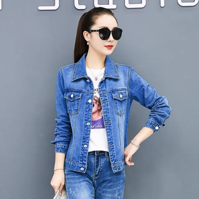 Denim Jacket Women's Temperament Was Thin Blue - Shop at LoveMi