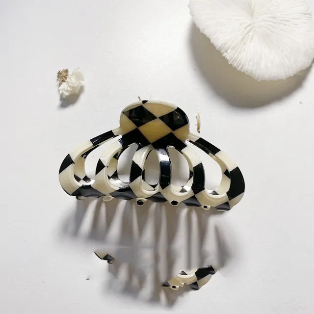 Simple Retro Black And White Checkerboard Series Hairpin Watermelon Catch - Shop at LoveMi