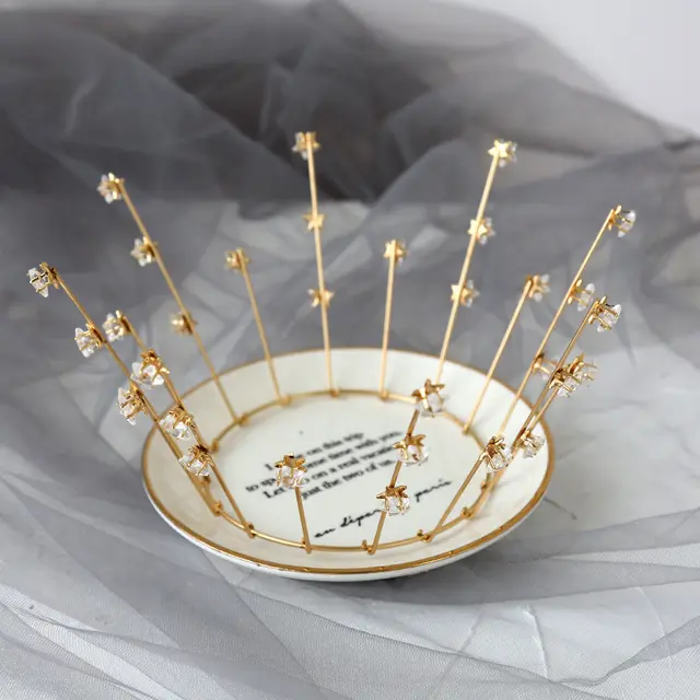 Bride Wedding Jewelry Handmade Star Crown Gold - Shop at LoveMi