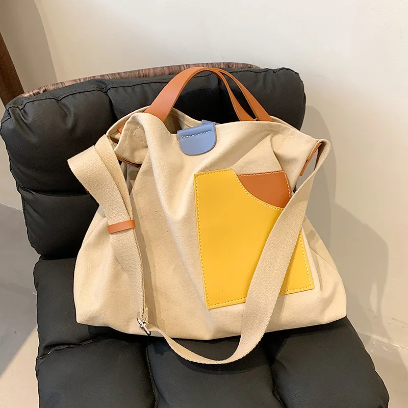 Young College Students Entrust A Specific Canvas Bag Khaki - Shop at LoveMi