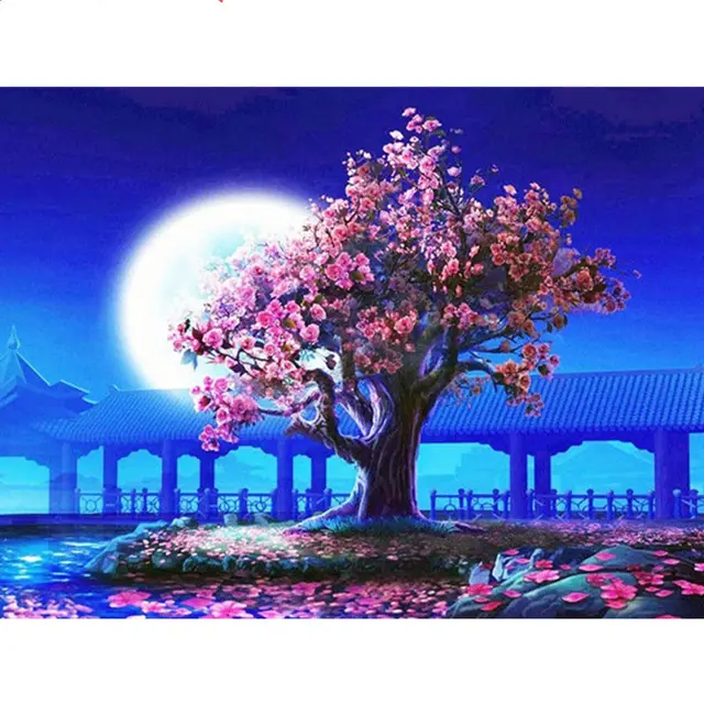 5D Moon Landscape Embroidery Diamond Painting Kit Photo Color - Shop at LoveMi