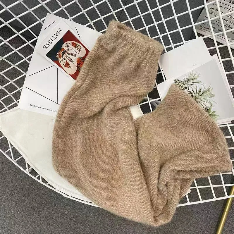 Women's Straight High Waist Drape Loose Trousers Brown - Shop at LoveMi