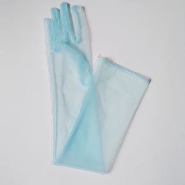 Tulle Plain Bridal Wedding Dress Gloves Blue - Shop at LoveMi