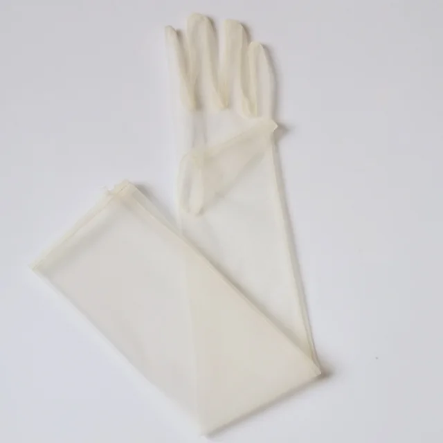 Tulle Plain Bridal Wedding Dress Gloves Champagne - Shop at LoveMi