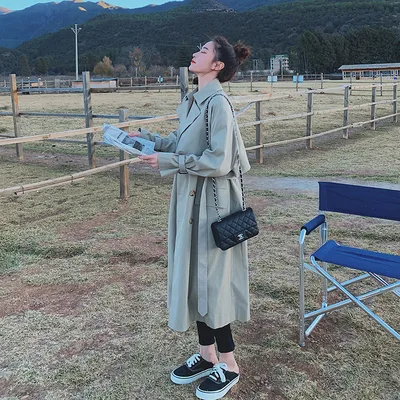 New Style Windbreaker Women's Mid length Beige - Shop at LoveMi