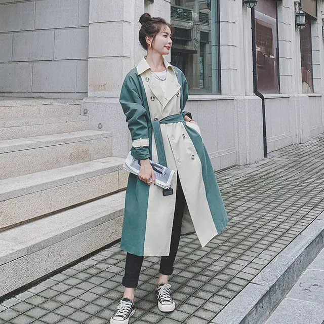 Mid length Temperament British Style Small Over the knee Loose Slim Coat - Shop at LoveMi