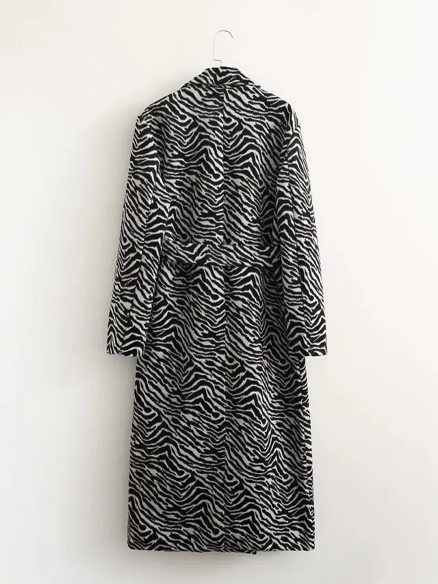 Style Retro Zebra Print Loose Coat Zebra Pattern - Shop at LoveMi