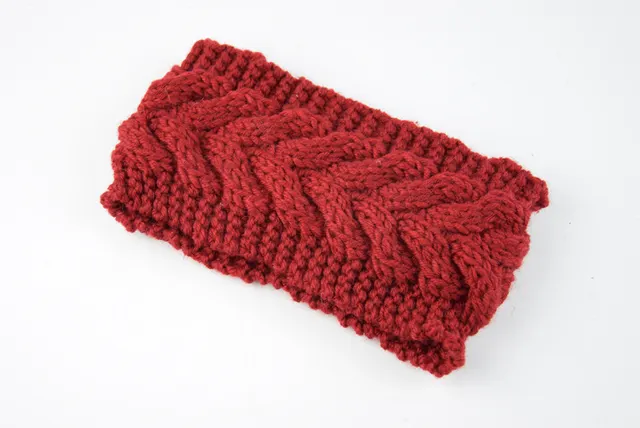 Twist Knitted Wool Headband With Ear Protection Headgear Claret - Shop at LoveMi