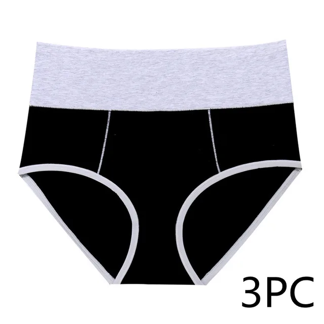 Multi size High Waist Ladies Cotton Sexy Bondage Sports Panties Black 3Pc - Shop at LoveMi