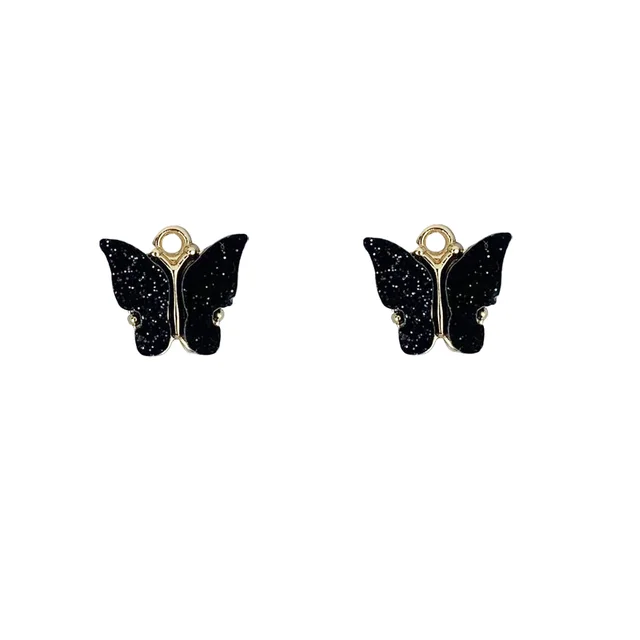 Alloy Acrylic Glitter Butterfly Bracelet Black - Shop at LoveMi