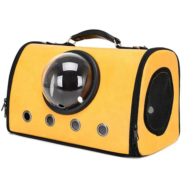 Go Out And Carry Dog Backpack Transparent Cat Backpack Yellow - Shop at LoveMi