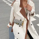 Black And White Checkerboard Grid Trend Personality - White