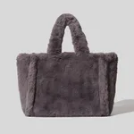 Pure Color Design Trendy Casual Shoulder Bag - Grey