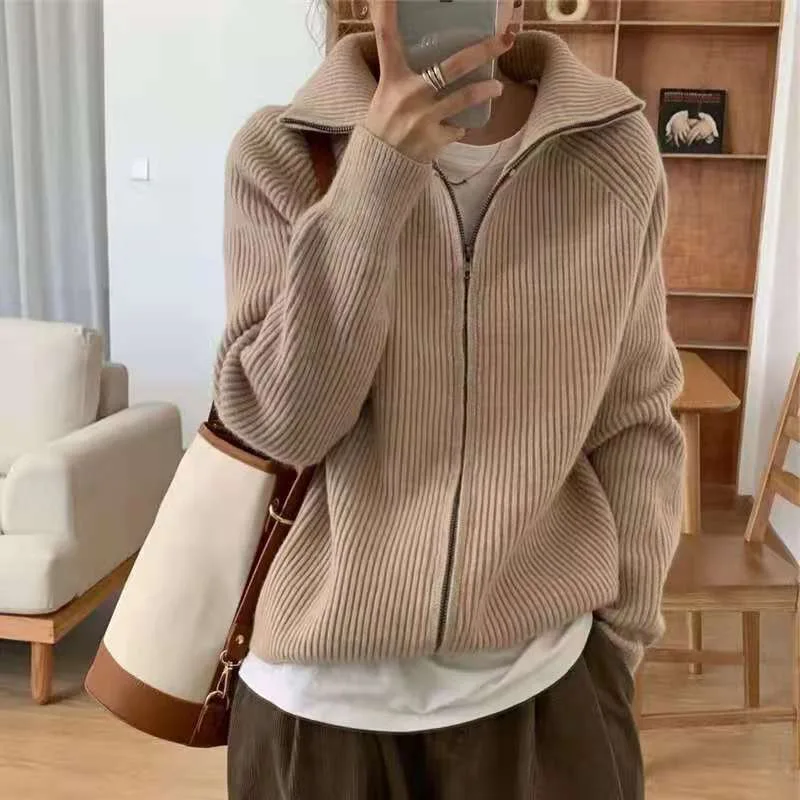 Turtleneck Thick Sweater Women All-match - Khaki