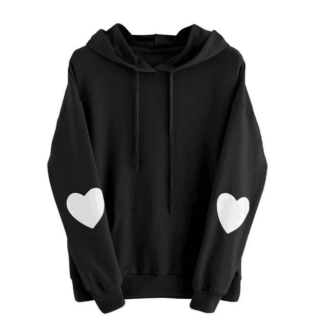 Full body Printed Crewneck Jacket Diy Plus Fleece Hooded Clothes Black - Shop at LoveMi