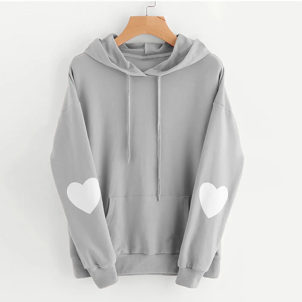Full body Printed Crewneck Jacket Diy Plus Fleece Hooded Clothes Grey - Shop at LoveMi
