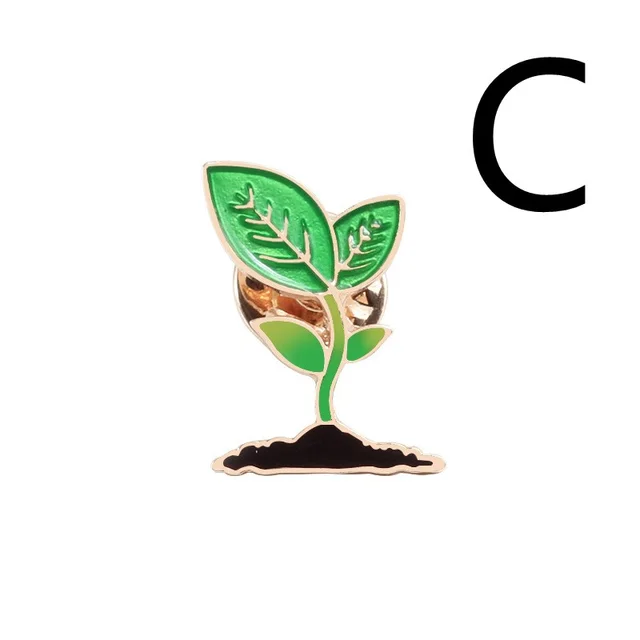 Cute Little Sapling Coconut Cactus Metal Brooch Female - Shop at LoveMi