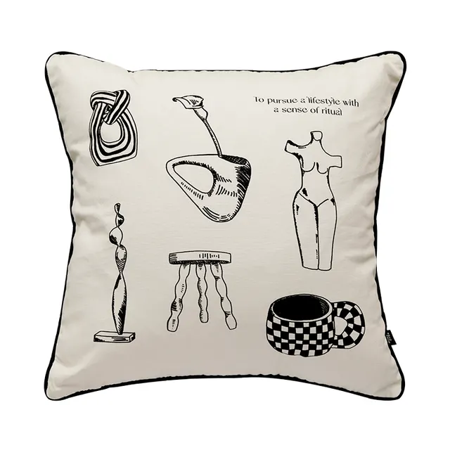 Checkerboard Pillow Home Living Room Sofa Pillow Illustration With Core - Shop at LoveMi