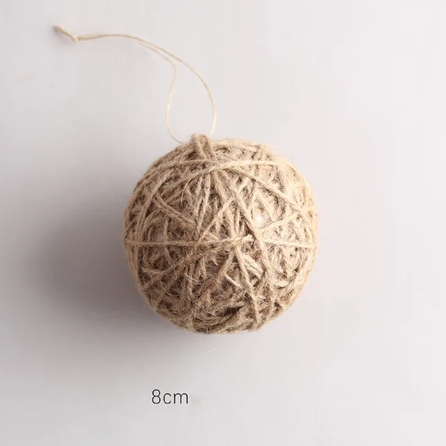 Christmas Decoration Ornaments Spherical Rattan Hemp Rope Bark 8Cm Twine Ball - Shop at LoveMi