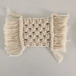 Beige Square Tassels Both Side