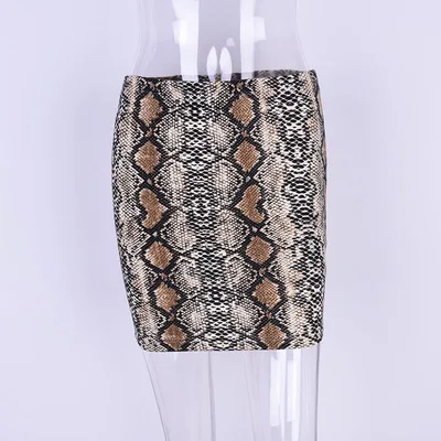 Women's New Hot selling Sexy Snake Print Skirt Brown - Shop at LoveMi
