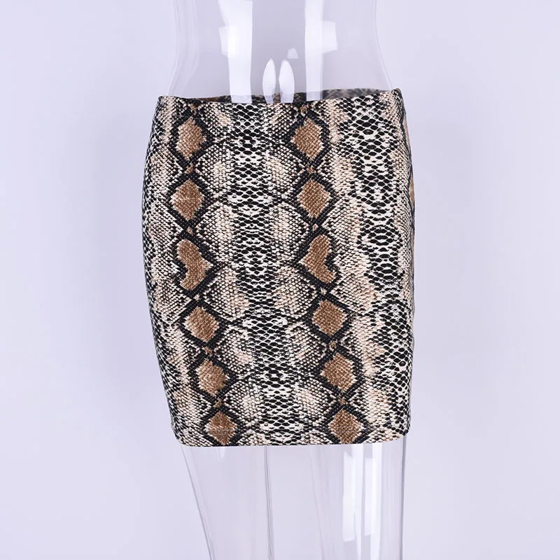 Women's New Hot selling Sexy Snake Print Skirt Brown - Shop at LoveMi