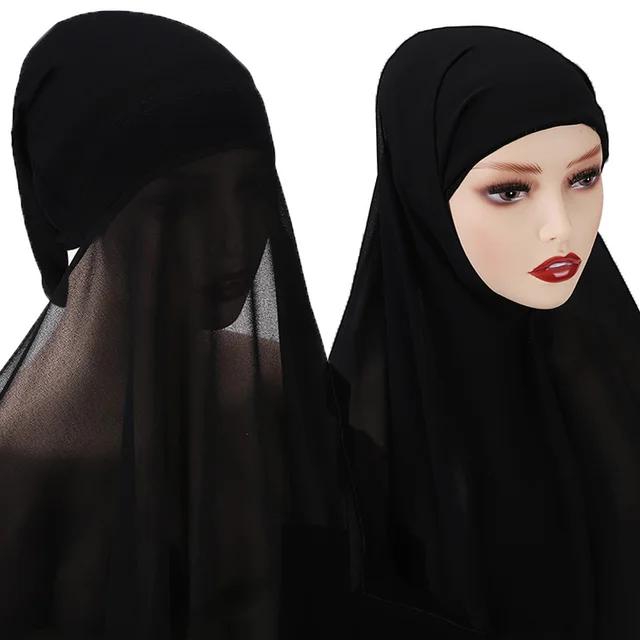 Veiled Muslim Ladies Chiffon Turban Scarf Set 1Style - Shop at LoveMi