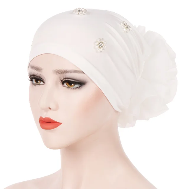 Back With Flowers Solid Color Beaded Toe Cap White - Shop at LoveMi