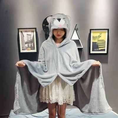 Cape Man Exhibition Cos Cartoon Animal One piece Pajamas Grey - Shop at LoveMi