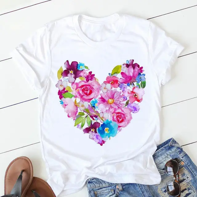 Personalized Letter Print Ladies T shirt White02 - Shop at LoveMi