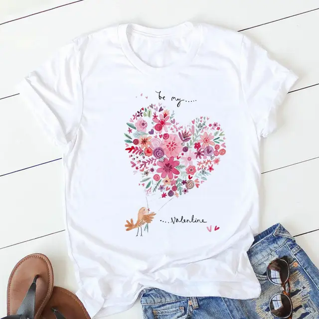 Personalized Letter Print Ladies T shirt White04 - Shop at LoveMi