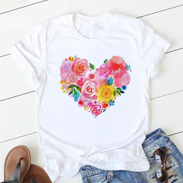 Personalized Letter Print Ladies T shirt White08 - Shop at LoveMi