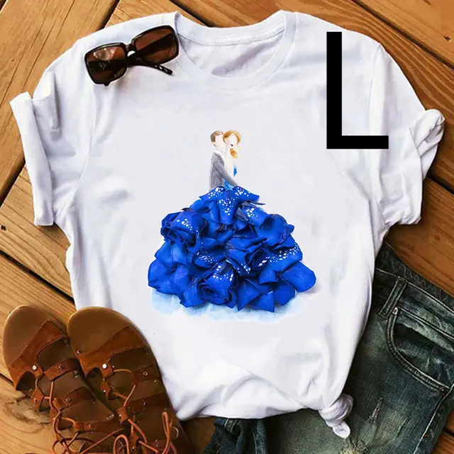 Personalized Ballet Flower Skirt Girl Print Ladies Short Sleeve L - Shop at LoveMi