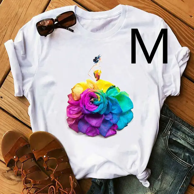 Personalized Ballet Flower Skirt Girl Print Ladies Short Sleeve Style M - Shop at LoveMi
