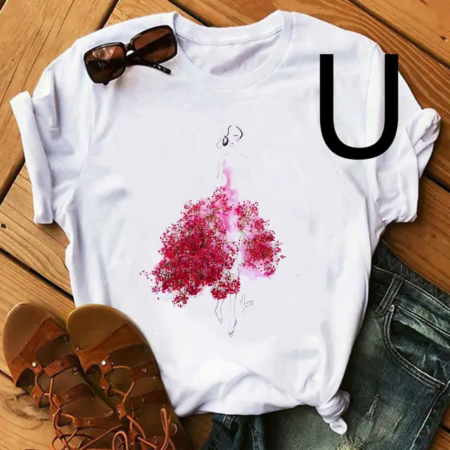 Personalized Ballet Flower Skirt Girl Print Ladies Short Sleeve U - Shop at LoveMi