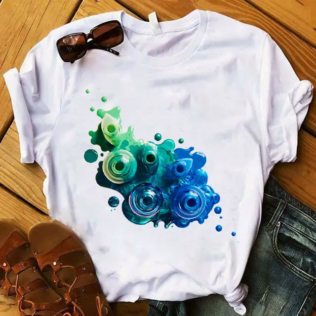 Nail Polish Bottle Print Short Sleeve - Shop at LoveMi