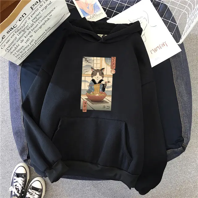Hooded Pullover Sweater And Velvet Solid Color Sports Jacket Black - Shop at LoveMi