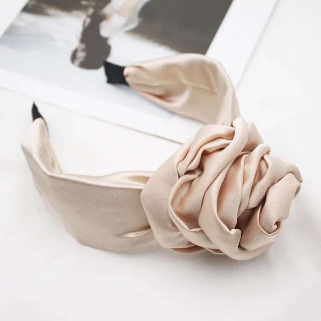 Fabric Fashion Satin Headband Hairpin Hair Accessories Champagne - Shop at LoveMi
