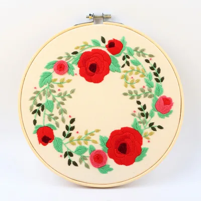 DIY Hand embroidered Material Package Fabric Flower And Grass Letter Sewing Set - Shop at LoveMi
