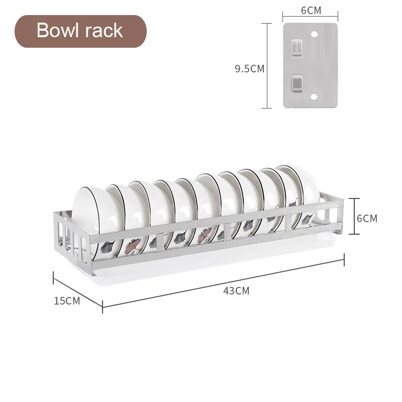 Stainless Steel Non perforated Wall Hanging Bowl Drain Rack Pot Bowl Rack - Shop at LoveMi