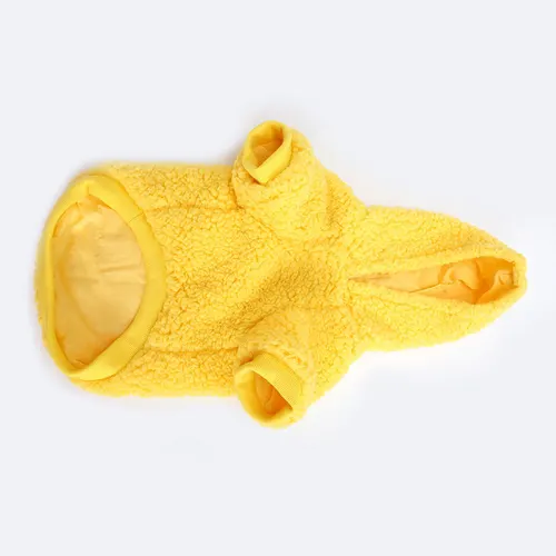 Cotton Fleece Solid Color Cotton Small And Medium sized Dog Cat Sweater Yellow - Shop at LoveMi