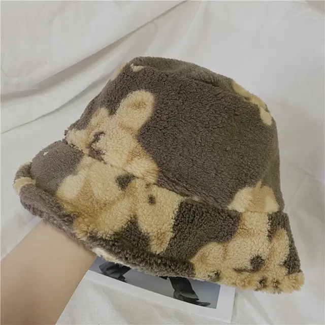 Winter Ladies Fashion Lamb Wool Fisherman Hat Brown - Shop at LoveMi